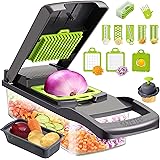 KAZETEC Kitchen Knife Slicer Onion Chopper Multi-Chop Chopper Cheese Grater Durable Fruit Chopper Vegetable Slicer Dicer Food