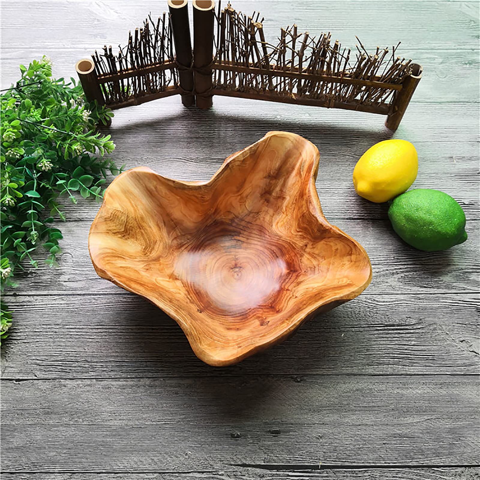 JFFLYIT Creative Wood Bowl Root Carved Bowl Handmade Natural Real Wood Candy Serving Bowl (9"-10") - Image 6
