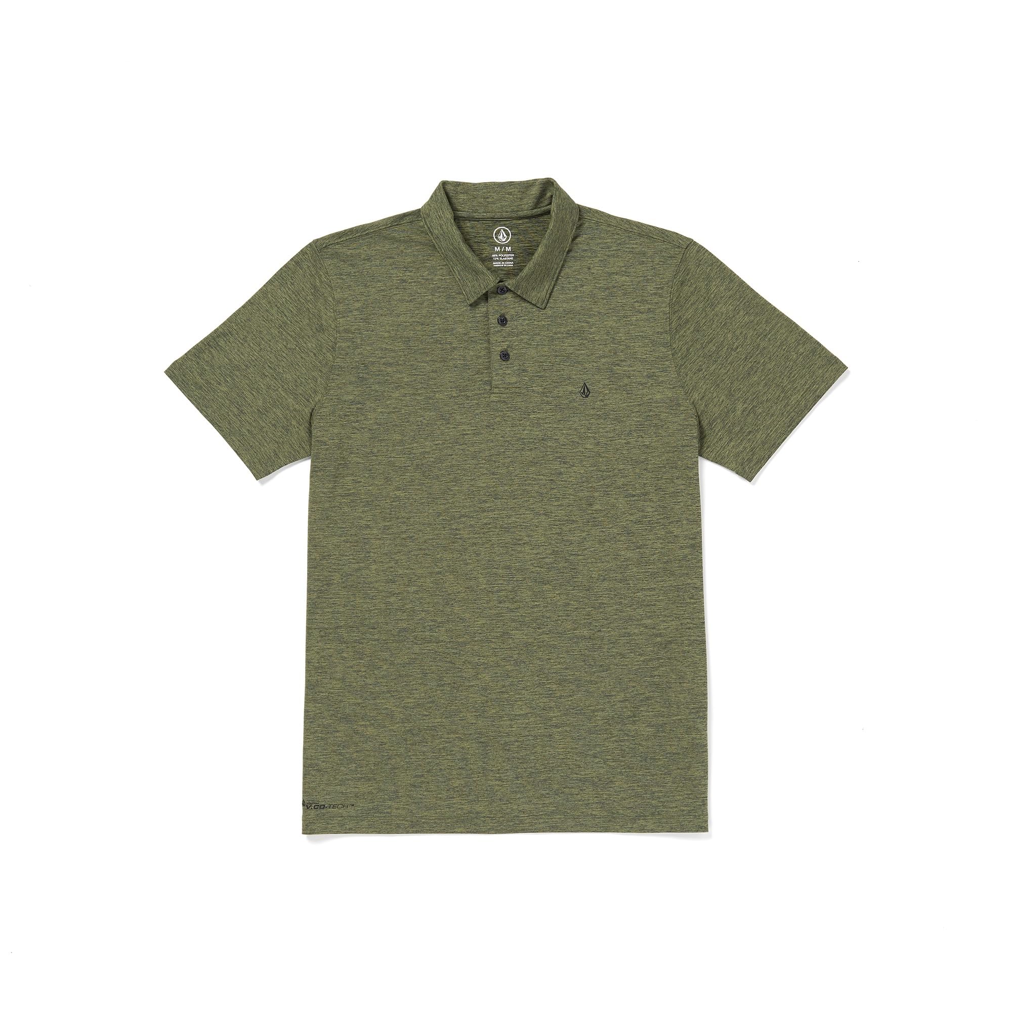 Volcom Men’s Hazard Performance Short Sleeve Lightweight Golf Polo, Vintage Green, X-Small