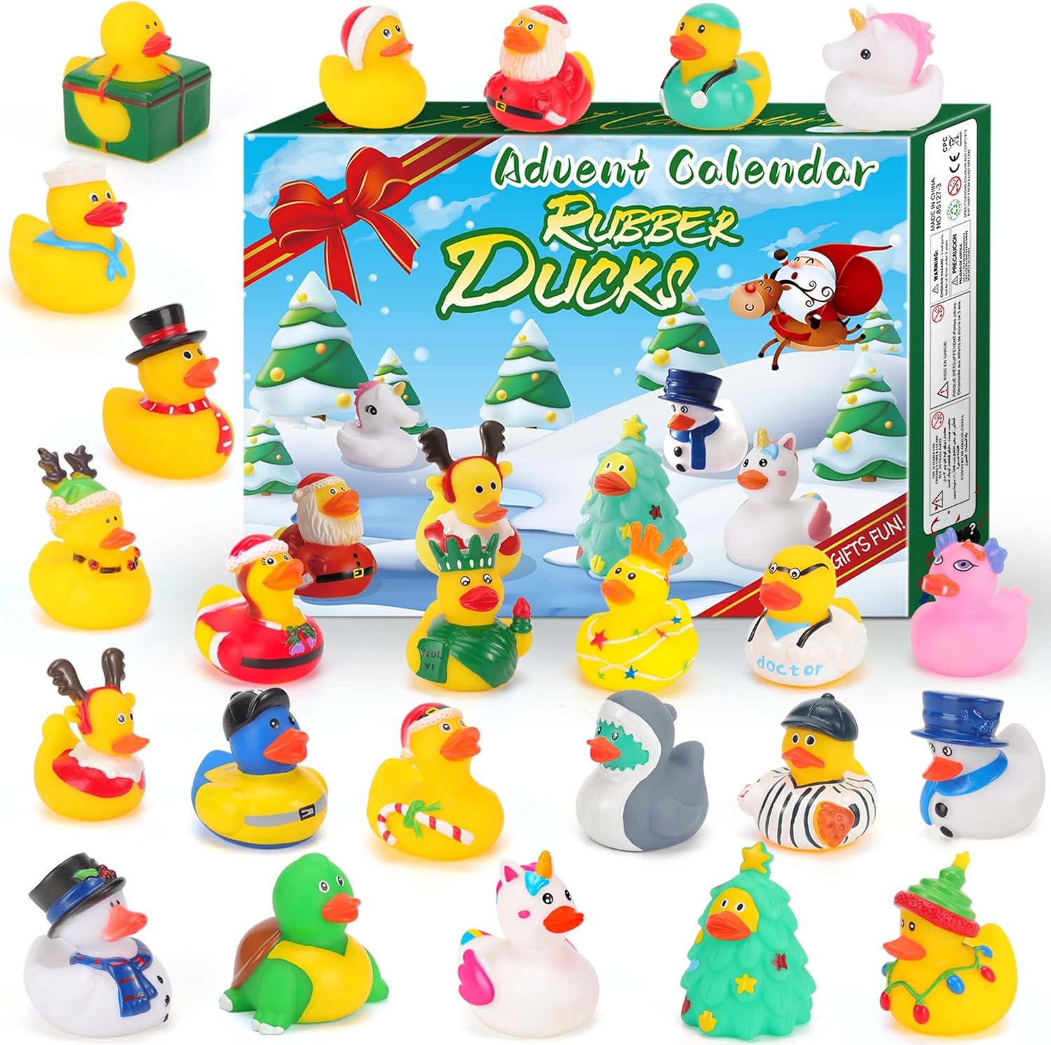 Advent Calendars - 2023 Advent Calendar 24 Rubber Ducks Toy for kids Christmas 24 Days Countdown Fun Toys Gifts For Boys and Girls Xmas Party Favor Gifts