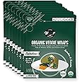 WrawP Organic Mini Veggie Wraps - SPIRULINA (8 pack) Bulk SHELF STABLE, All Natural, Gluten Free, Paleo, Raw Vegan. Perfect for Wraps, flat bread, snack, chips