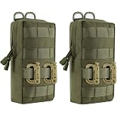 FRTKK 2 Pack Molle Pouches - Tactical Compact Water-Resistant EDC Pouch Bag Small Utility Pouch