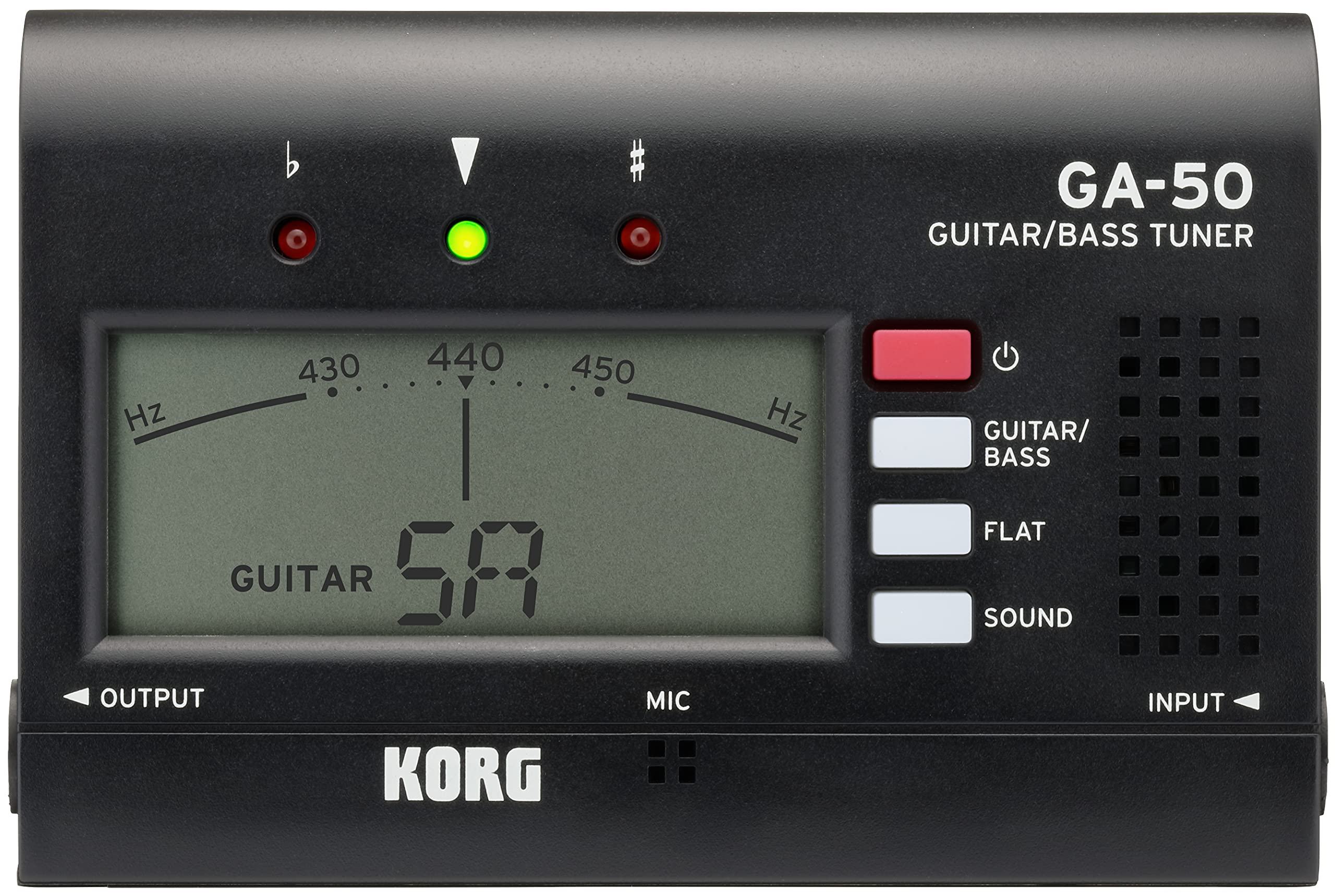 KORG(コルグ) ギター/ベース用チューナー GA-50 個人練習に最適 アウトプット有り 多弦ギター 多弦ベース フラットチューニング ロングスケールにも対応 135時間連続稼働 軽量 コンパクト商品画像