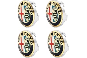AULPEE Wheel Hub Center Cap Center Logo Emblem Hub Cover 60mm ABS Material Compatible with AIfa Romeo Accessories (Alfa Colored Gold)