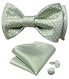 DiBanGu Light Green Bow Ties for Men Sage Green