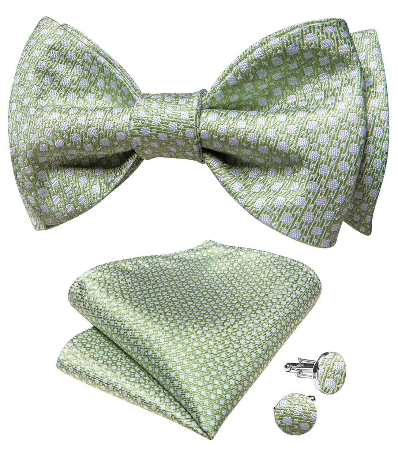 DiBanGu Light Green Bow Ties for Men Sage Green