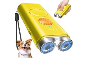 SAIGAIN Dog Bark Deterrent Device, Anti Barking Device for Dogs Training Indoor Outdoor No More Bark Ultrasonic 2X Effective Emitters 50ft Range to Stop Neighbors Dog Barking Rechargeable for All Dogs