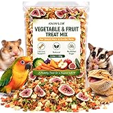 RAINFLOW High Calcium Dried Fruit &amp; Vegetable Birds &amp; Small Pet Food Mix | Calcium Supplement for Sugar Glider, Bird, Hamster, Parrot Treats Blend for Bearded Dragon, Guinea Pig, Rabbit &amp; More