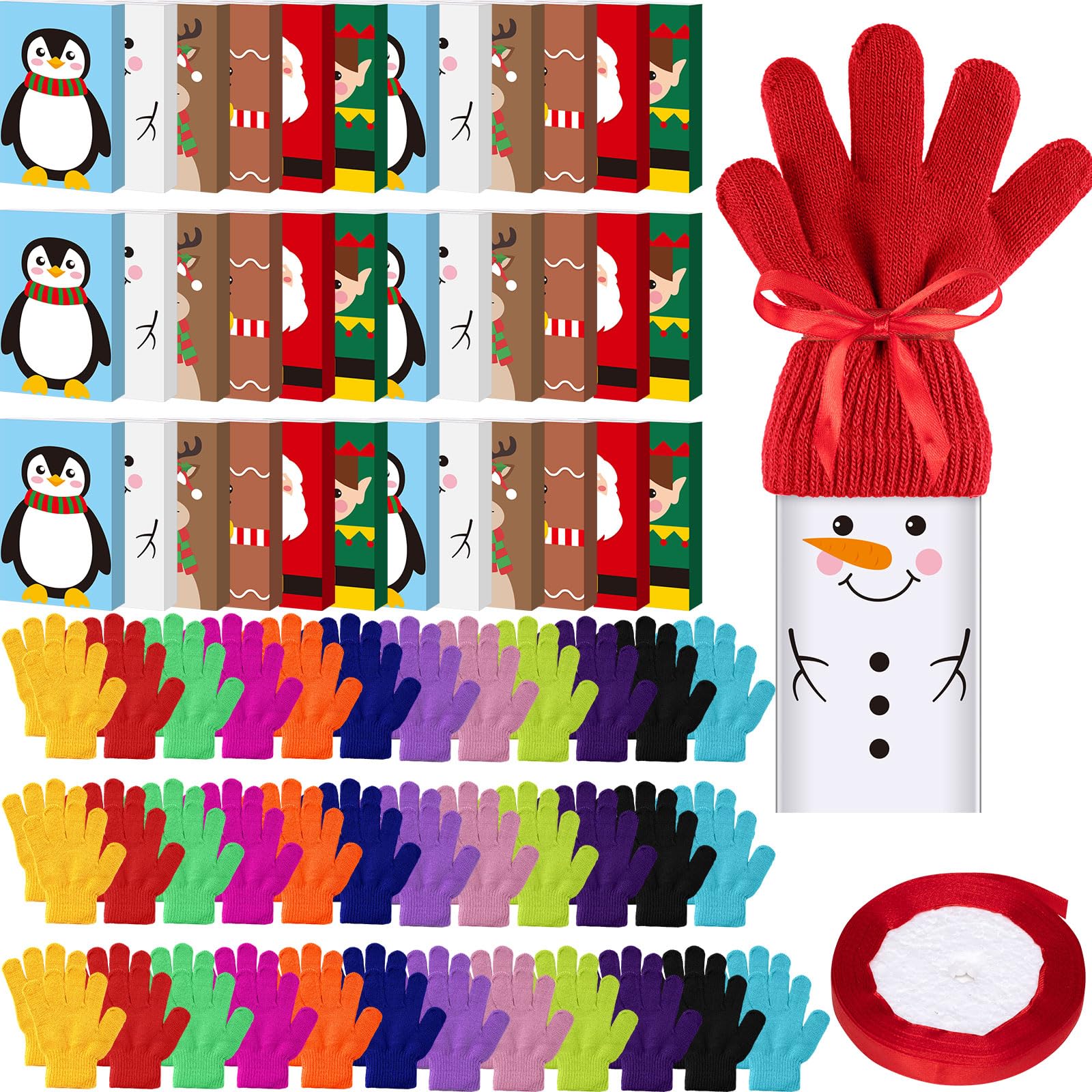 Photo 1 of Geyoga 36 Pack Christmas Candy Bar Wrappers Kit Include Gloves, Xmas Candy Bar Wrappers & Ribbons, DIY Snowman Christmas Craft Chocolate Gift for Holiday Party Favors Supplies Xmas Stocking Stuffers