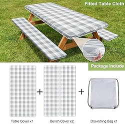 Picnic Table Cover with Bench Covers Camping
