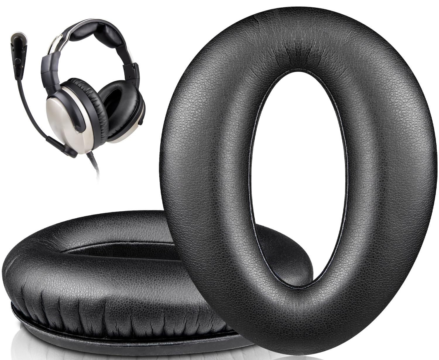 SOULWIT Professional Replacement Earpads Cushions for Lightspeed Zulu, Zulu2, Zulu3, Zulu PFX, Sierra Aviation Headset, Ear Pads with Softer Protein Leather, Noise Isolation Foam - Black