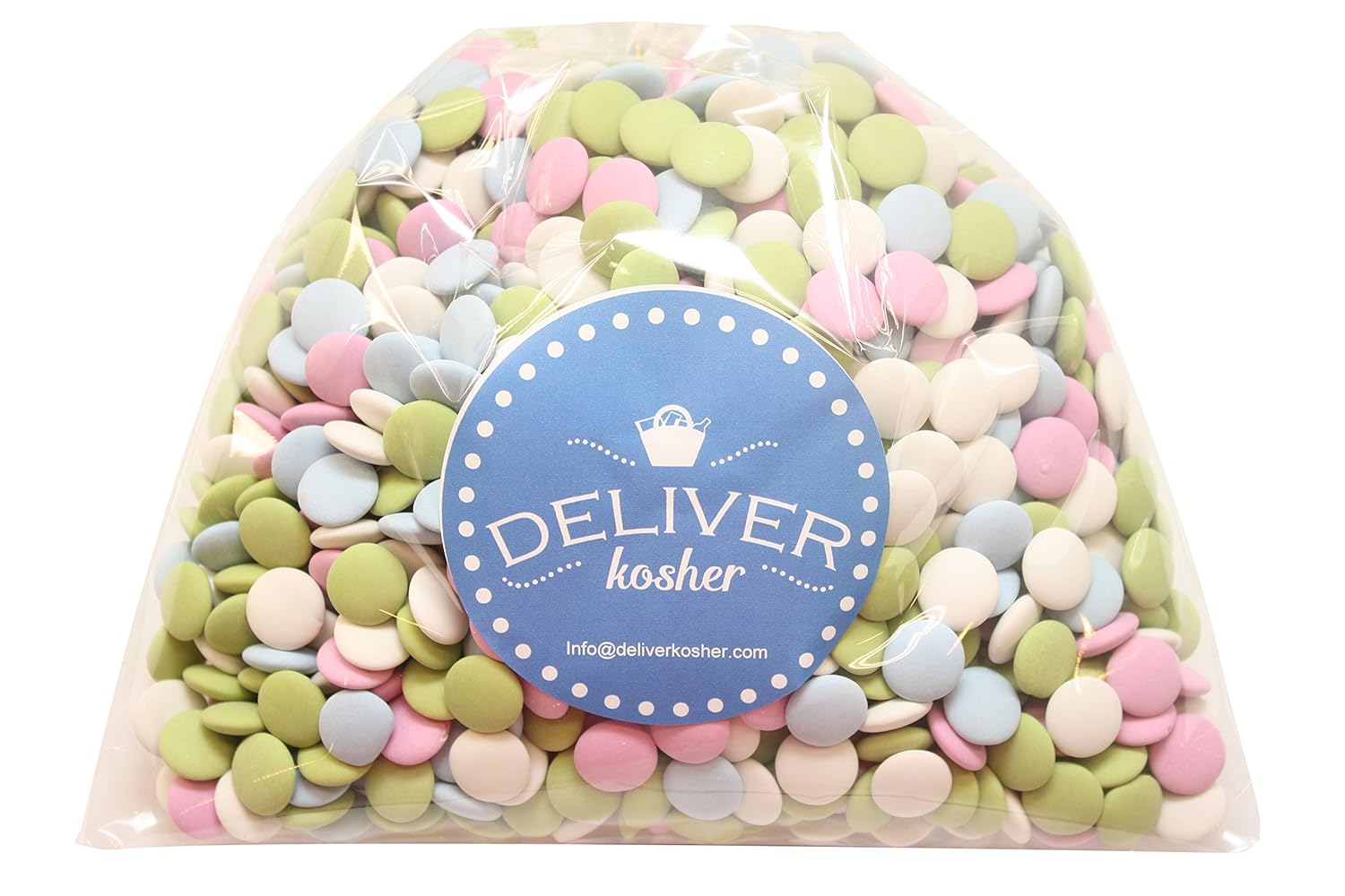 Deliver Kosher Bulk Candy Assorted Pastel Mint Chocolate Lentils 4lb Bag