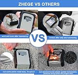ZHEGE Key Box Wall Mounted 4 Digit Combination Lock Safe for Home Garage Office view 3