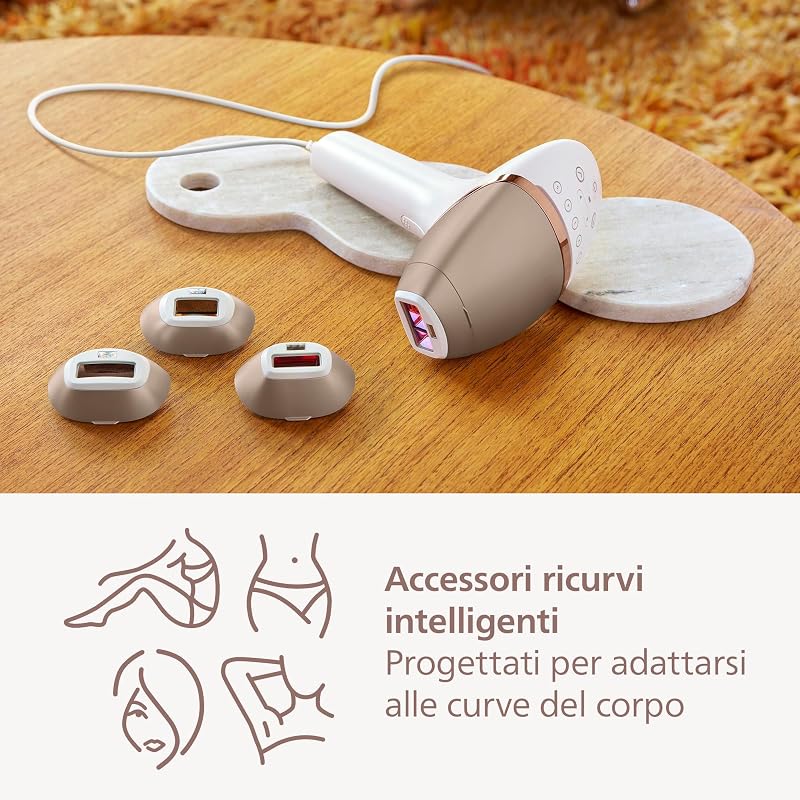 Lumea serie 8000, dispositivo di depilazione IPL, alternativa alla depilazione laser, tecnologia SenseIQ, 4 accessori per corpo, viso, zona bikini e ascelle, modello BRI948/00