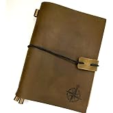 Wanderings A6 Travelers Notebook/Handcrafted Genuine Leather Journal - 11.5 x 15.5 cm - This Small Refillable Travel Journal is Rugged Enough to Capture All Life's Adventures. 100 GSM Blank Inserts