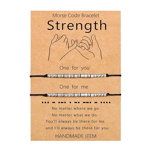 UNGENT THEM Strength Morse Code Bracelets Be Strong Inspirational