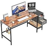 HOMIDEC Office Desk, Computer Desk with Drawers 55" Study Writing Desks for Home with Storage Shelves, Desks & Workstations f