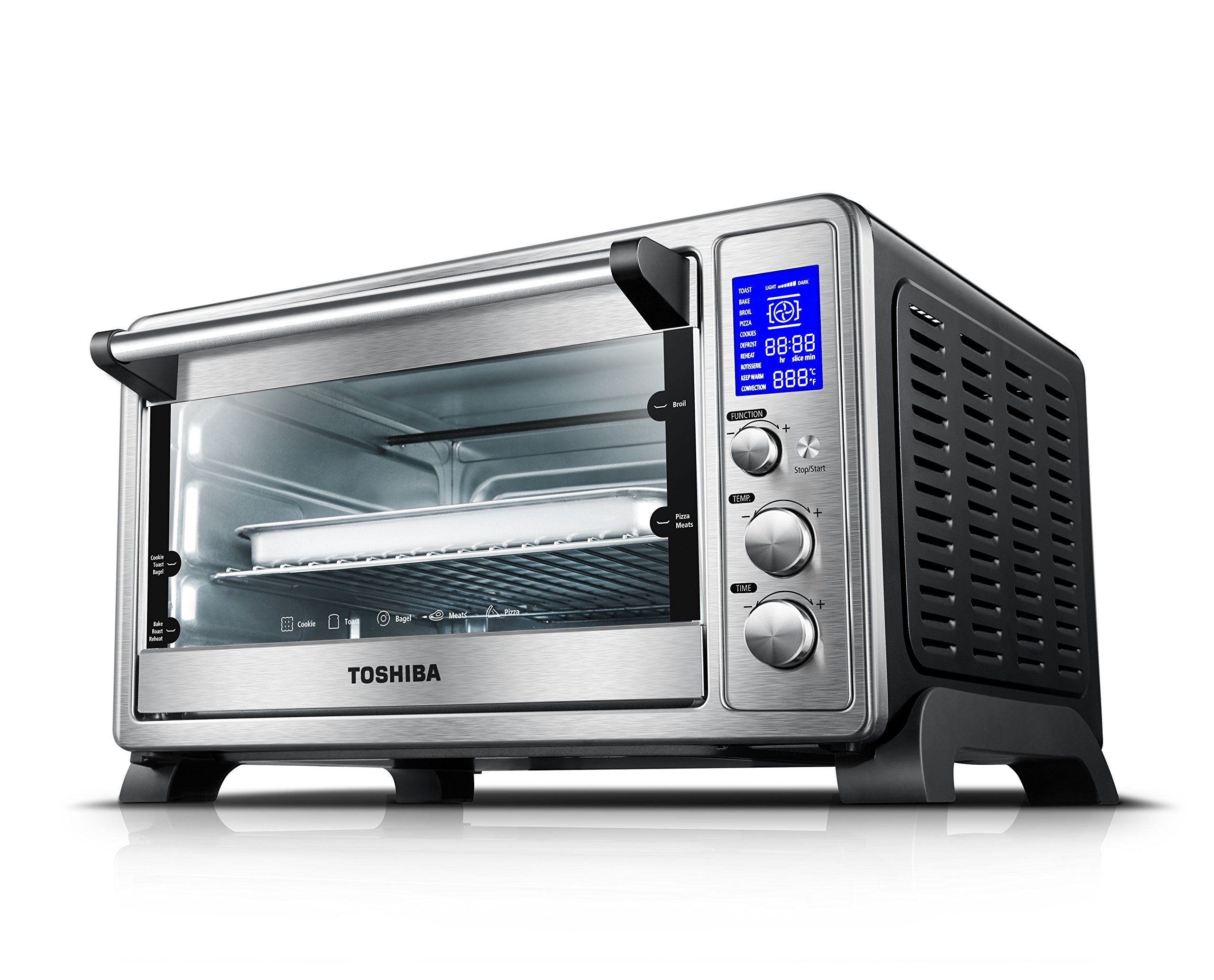 Toshiba AC25CEWSS Digital Convection Oven, 6Slice Bread/12Inch Pizza