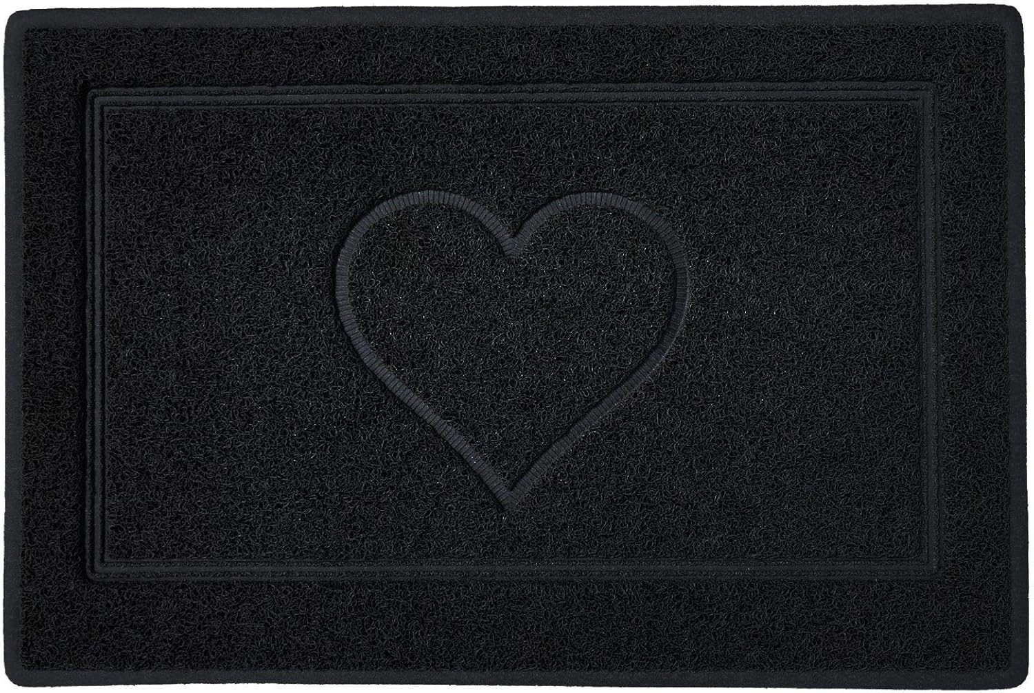 Nicoman Heart Shape Embossed Entrance Door Mat Non Slip Dirt Trapper PVC Spaghetti Mat with Rubber Base