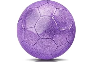 Size 2 Soccer Ball, Girls Soccer Ball for Toddlers Little Kids Outdoors Recreation Glitter Sparkly Small Ball for Birthday Ch