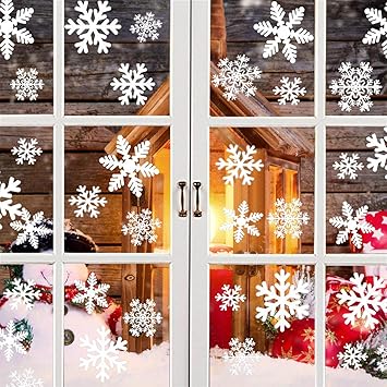 Weihnachtsdeko Weihnachten Fensterdeko Set Diy Weihnachtsdeko Schneeflocken Aufkleber Kinder Winter Dekoration Für Türen Schaufenster Vitrinen