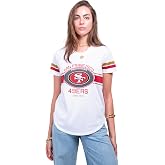 Ultra Game Women's NFL Official Soft Mesh Varsity Stripe T-Shirt