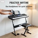 RockJam 61 Key Keyboard Piano Kit with Bench Stool Sustain Pedal Headphones view 6