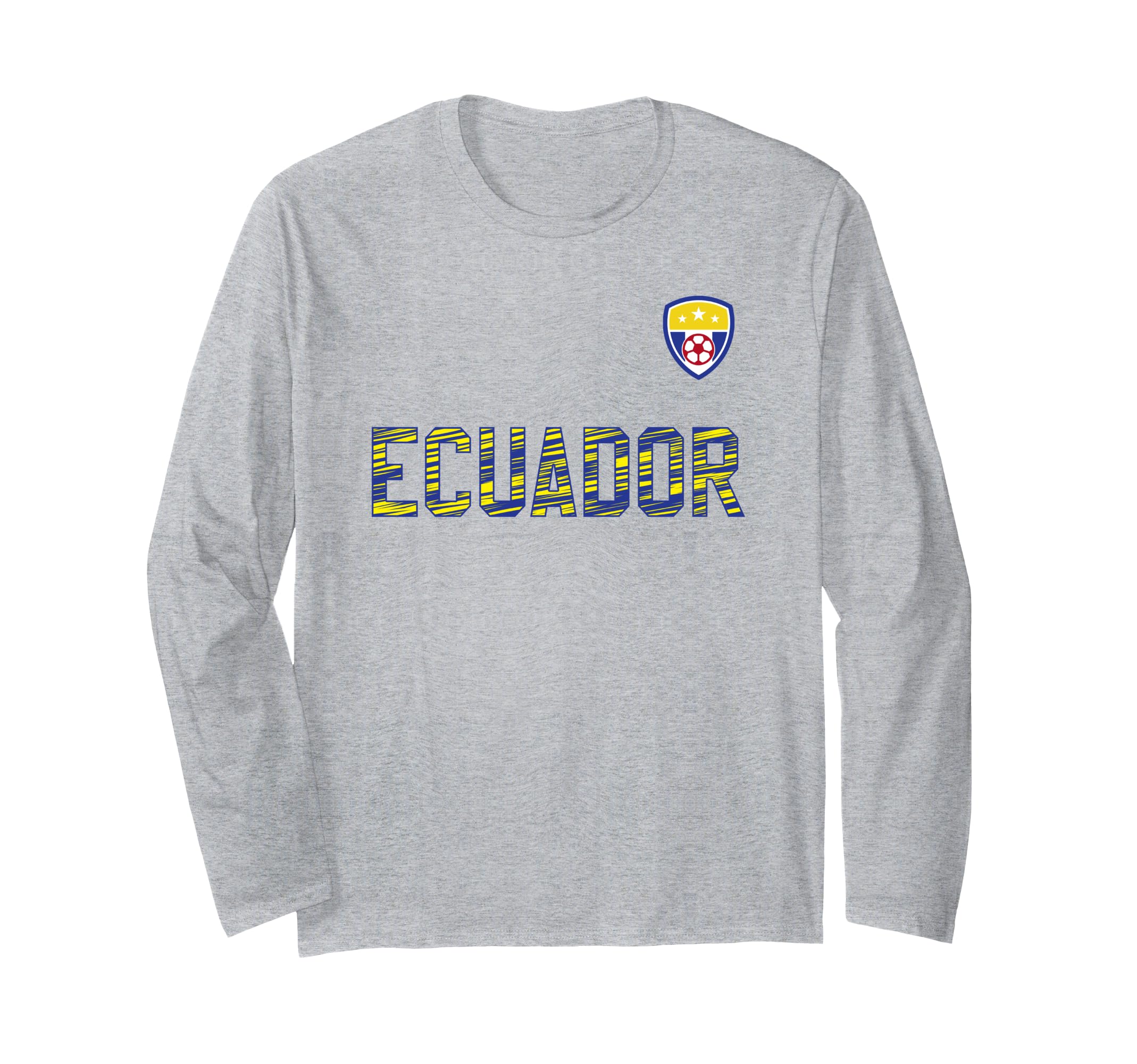 Ecuador Football Blue Yellow Striped Lyrics Long Sleeve T-Shirt