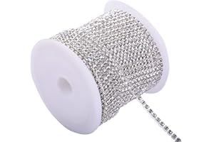 KAOYOO 10 Yards 2MM Crystal Rhinestone Close Chain Trim for Sewing Crafts,DIY Decoration