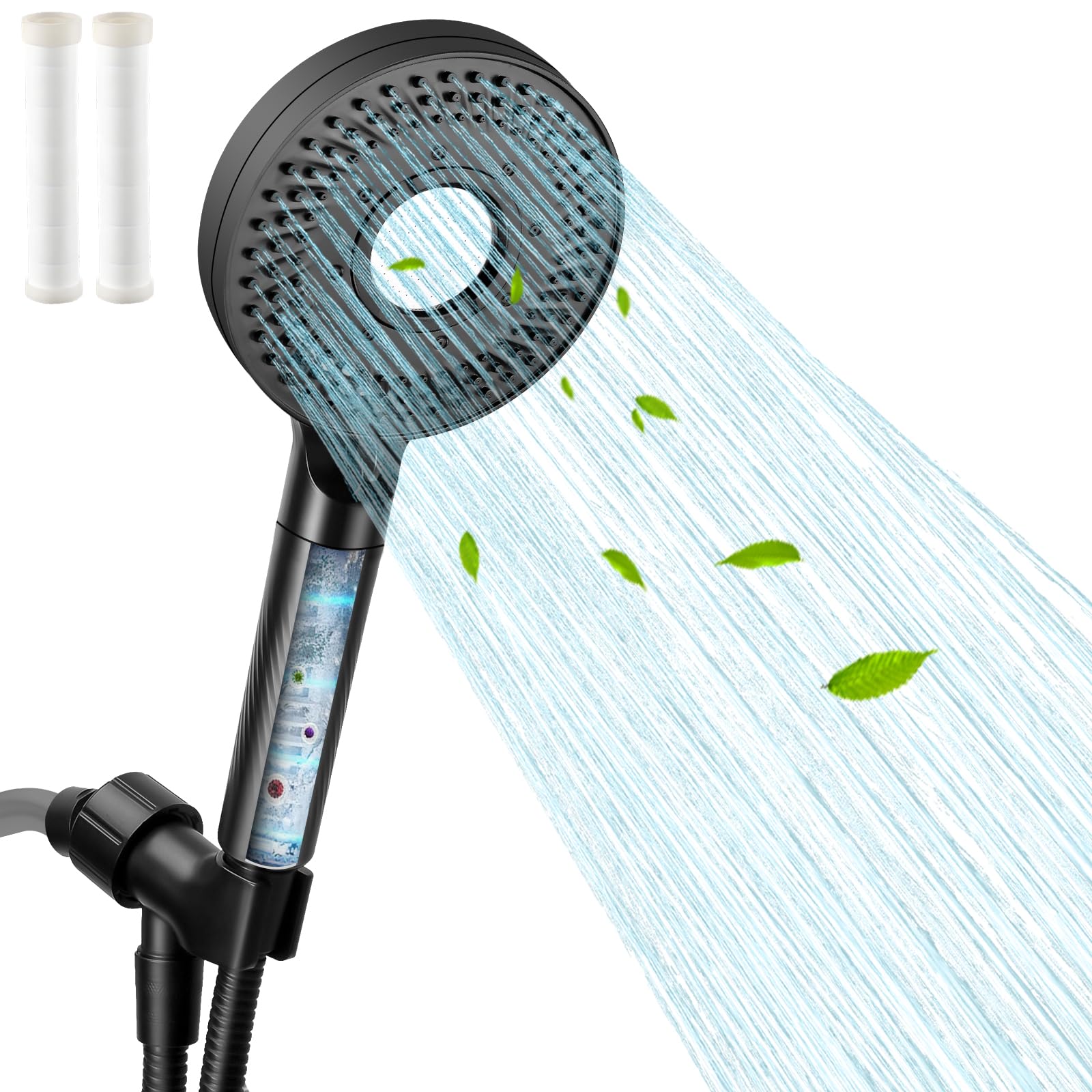 Luxsego High Pressure Shower Head with Filters for Hard Water, Rain Showerhead with Handheld Spray Power Wash to Clean Tub, Corner, Pet, Water Softener Shower Set Remove Chlorine and Harmful Substance