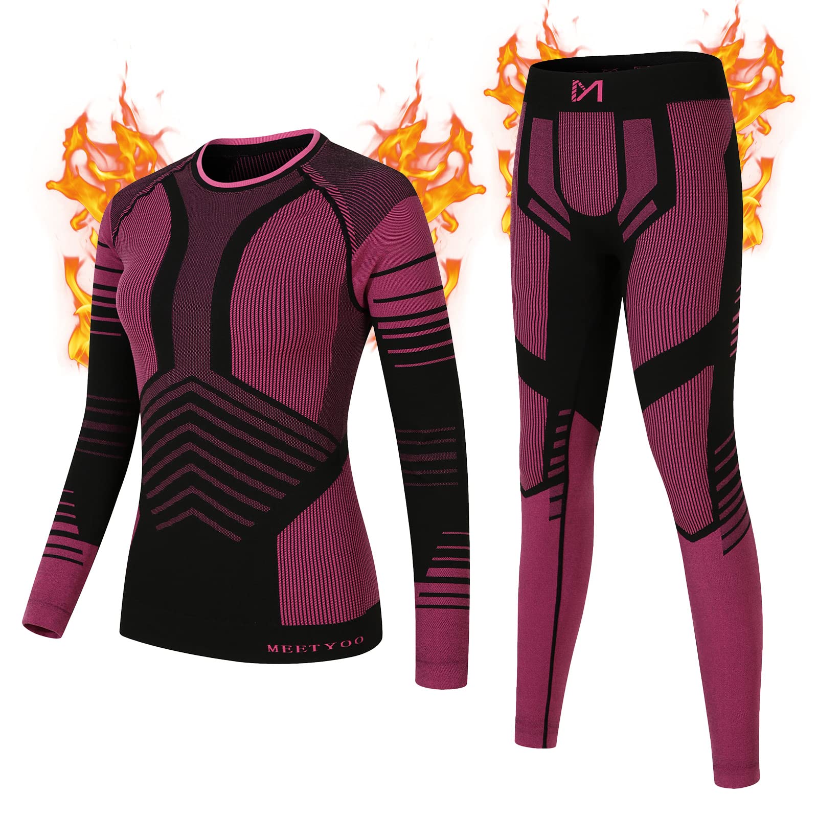 MEETWEE Thermal Underwear for Women, Long Johns Ski