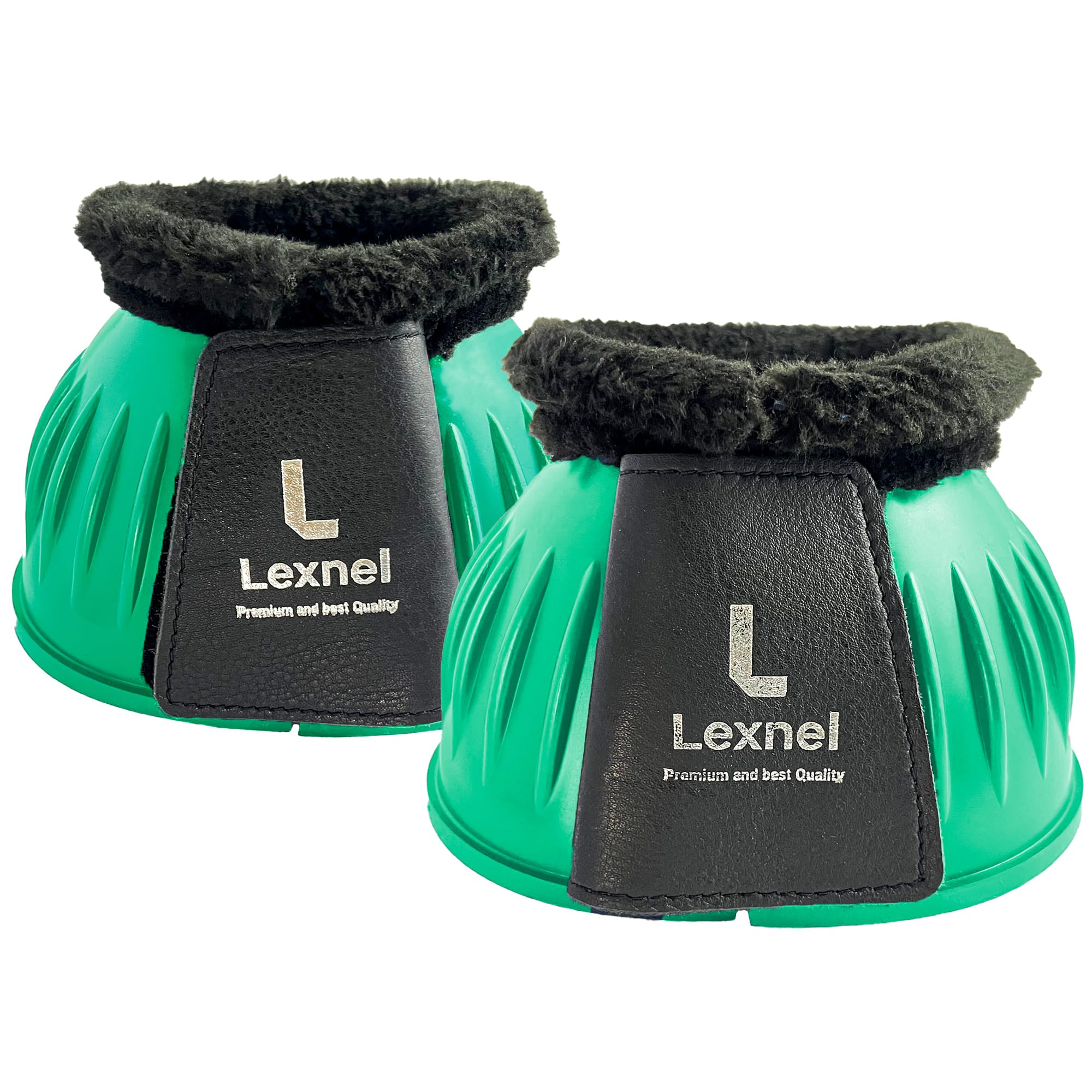 Rubber Bell Boots, Durable Bell Boots for Horse – Superior Hoof Protection and Comfort (Green, XL)