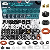 KEZE 233 Pcs Plumbing and Faucet Washers Assortment Kit for Assorted Spigot Water Hose Bib Outside Garden Faucet Splitter Gas