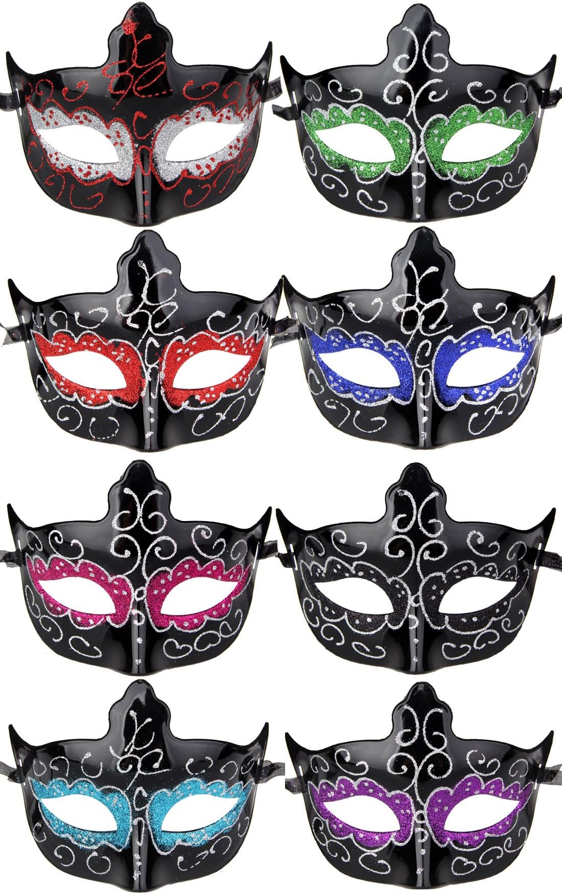 12pcs Set Evening Prom Masquerade Masks Halloween Costumes Party Accessory