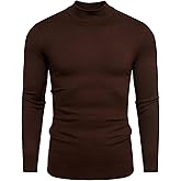 Babioboa Men's Mock Turtleneck Sweater Slim Fit Half Turtleneck Long Sleeve Knit Pullover Thermal Casual Solid Knitwear