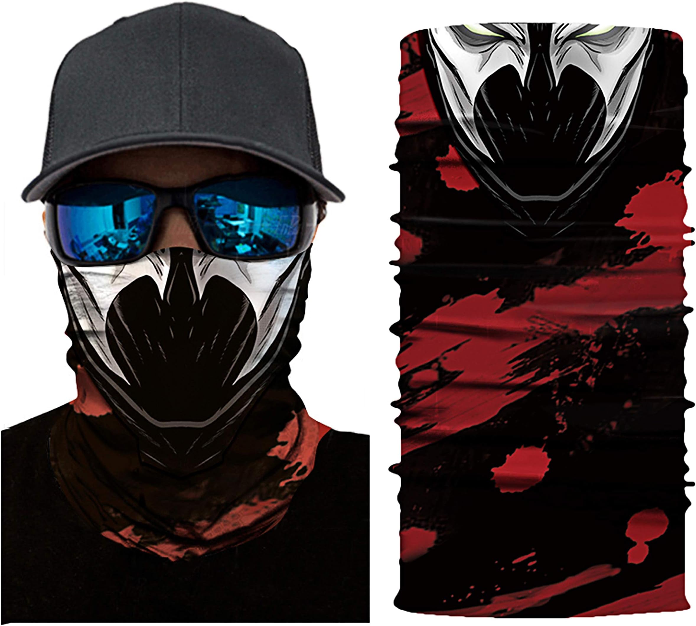 Face Mask Bandanas for Dust 3D Skull Mask Headwear Headband Magic Scarf Seamless 2019 Improved for Fishing, Man Women Running, Hiking, Motorcycle