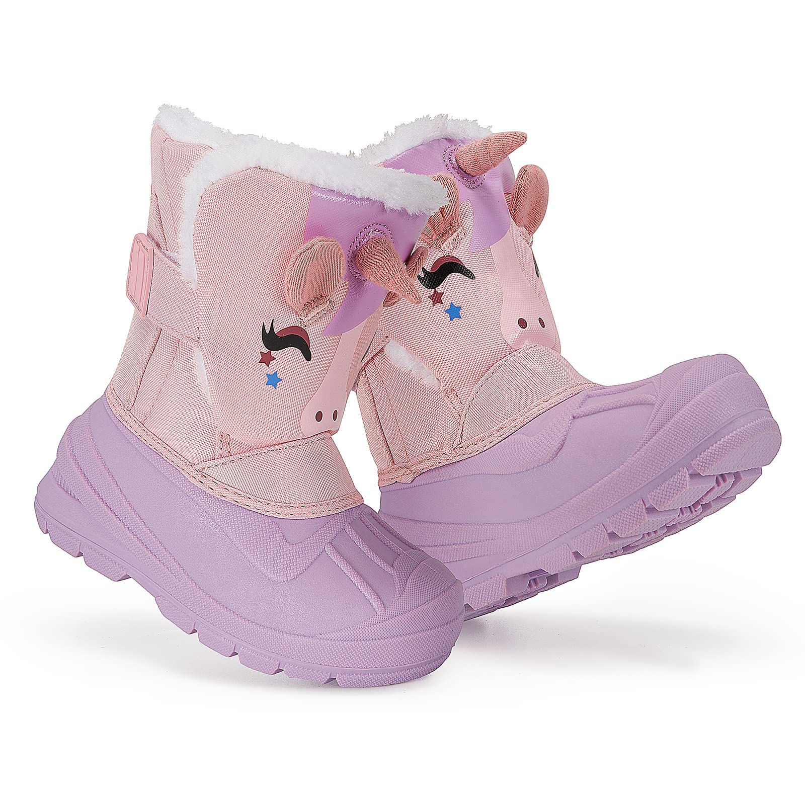 MORENDL Toddler Winter Snow Boots Waterproof Insulated Faux Fur Boys Girls Hiking Boots (Toddler/Little Kid)