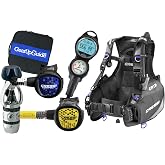 Cressi Essential Scuba Diving Gear Package Complete with R1 BCD - Donatello C2 Dive Computer - AC2 Compact Regulator Set Fully Assembled