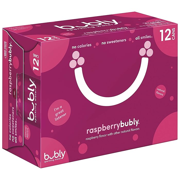 Buy bubly Sparkling Water, Raspberry, 12 fl oz. cans (12 Pack) Online