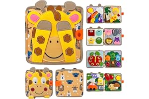 Cobelae Montessori Busy Book for Toddlers 1-3, Toddler Busy Board Felt Quiet Book, Baby Preschool Learning Activity Books Airplane Travel Toys for Kids Ages 1+ Year Old Boys Girls Gifts