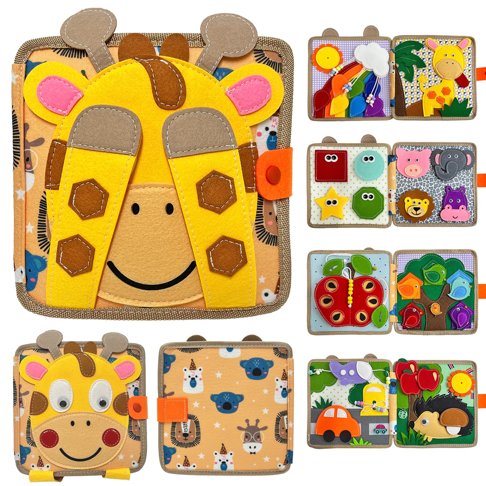 Quiet Book Montessori In Feltro Per Bambini 1-3 Anni – Busy Board Con Attività Educative E Sensoriali