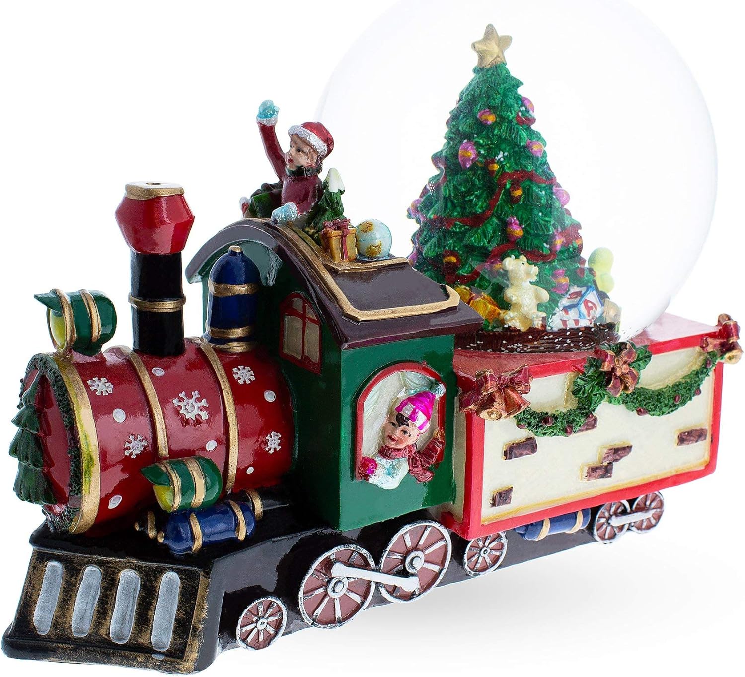 Snow Globes - Holiday Express: Musical Water Snow Globe with Children Riding a Train, and Christmas Tree