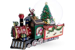 BESTPYSANKY Children Riding Train Musical Water Snow Globe