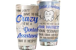MEDROC Dental Assistant Tumbler Gifts - Stainless Steel 20oz, Funny Dental Assistant Accessories For Birthday Christmas, Dental Assistants Appreciation Week Gifts For Women Men Coffee Cups (TBDA04)