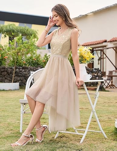 white christmas dresses Champagne Polka Dot Round Neck Summer Vintage Swing Dress