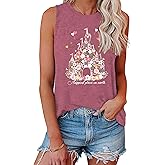 AMWIPE Magic Castle Tank Top for Women Magic Kingdom Graphic Shirt Tops Summer Vacation Vest