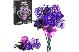 COODOO Gothic Rose Bouquet Building Set, Compatible with Lego Flowers, Halloween Botanical Collection for Home Decor, Creative Gifts for Valentine’s Day, Birthday & Teen Girl Gifts