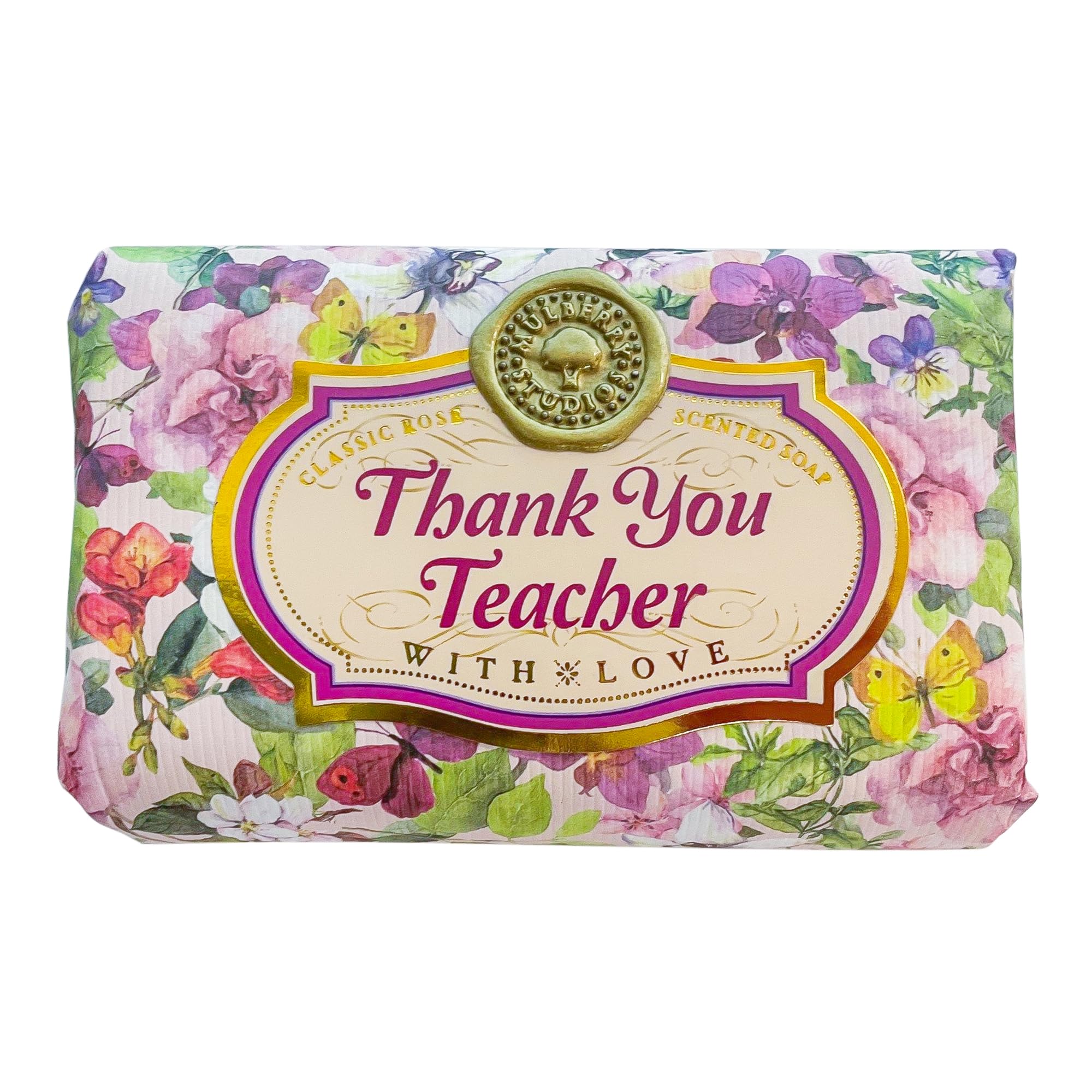 Thank you Teacher - Gift Soap Bar For Her Birthday Rose Scent Mum Grandmother Cleanser Lather Present Girl