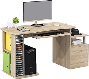 SixBros. Mesa de Ordenador Roble - S-202A/1845: Amazon.es: Hogar