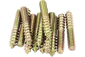 Biaungdo 1/4-20 x 1-1/2 Inch Hanger Bolts, 12 Pcs Self-Tapping Screw Hanger Bolts Double Headed Bolts Wood Dowel Screw Bolts Furniture Accessories for Wood Joint